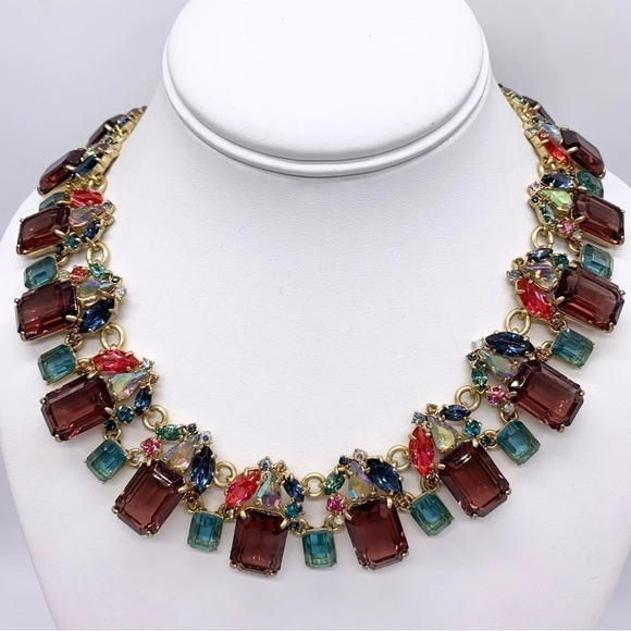 J. Crew Jewel-Tone Multi-Color Collar Necklace - Picture 1 of 5